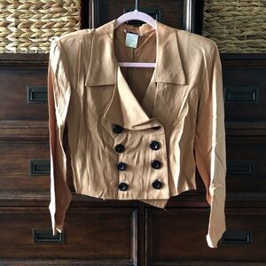Vintage Dani Michales brown cropped blazer in size 9-10
